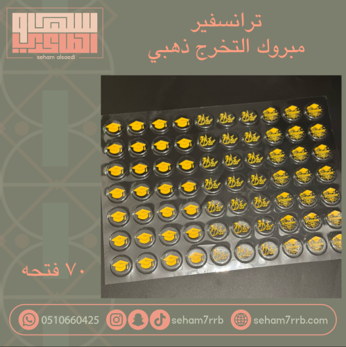 مبروك التخرج ذهبي 70 قطعه