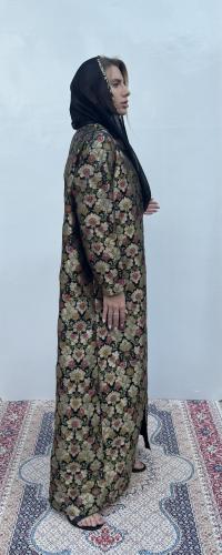 A2/ Abaya fl with beautiful prints, Banarasi Broca...