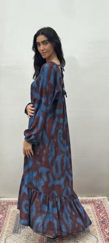 ثوب فستان بتي و ازرق ,Kaftan dress Free size in bl...