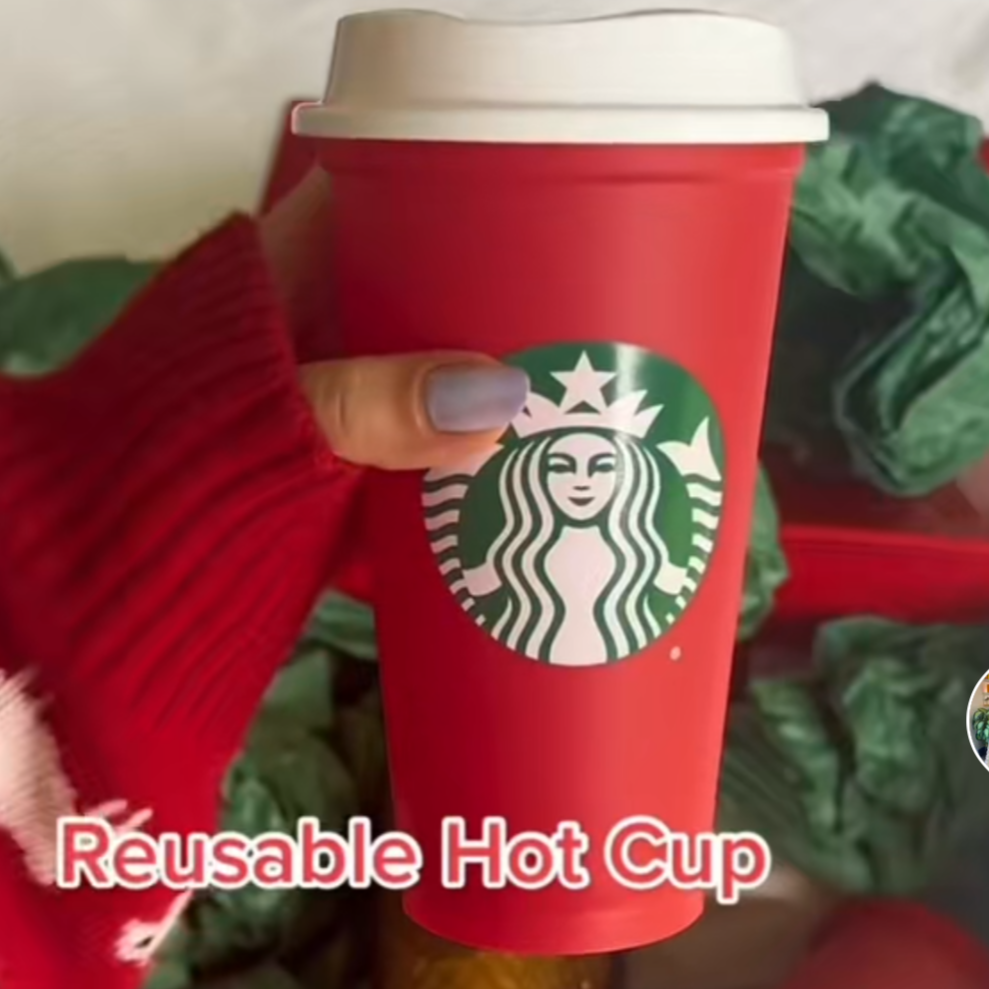Red reusable cup
