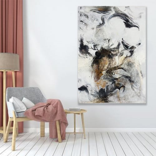 لوحة ديكور قماشية بتصميم رسم تجريدي