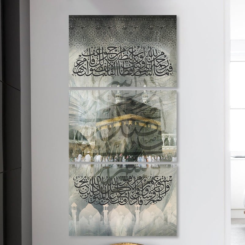 ثلاث لوحات خشبية ام دي اف مقاس 120x60 سم