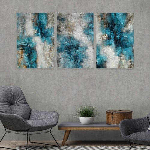 ثلاث لوحات خشبية ام دي اف مقاس 120x60 سم