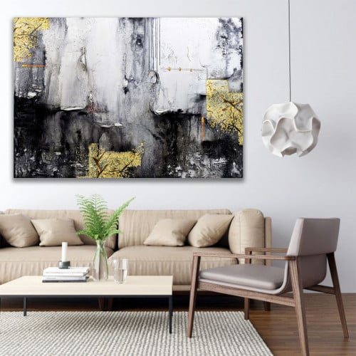 لوحة ديكور قماشية بتصميم رسم تجريدي