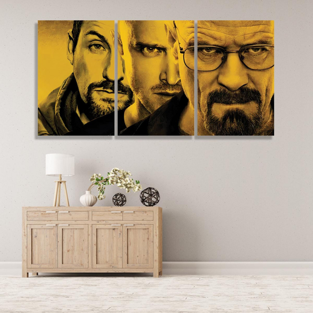 ثلاث لوحات قماشية بتصميم مسلسل Breaking Bad