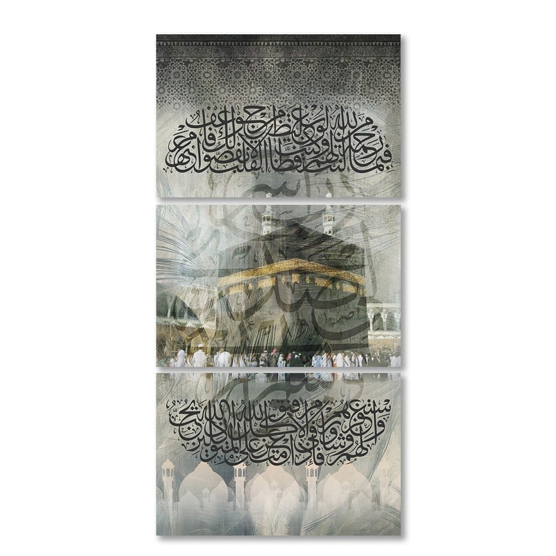 ثلاث لوحات خشبية ام دي اف مقاس 120x60 سم