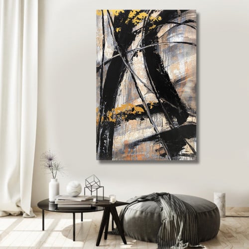 لوحة ديكور قماشية بتصميم رسم تجريدي