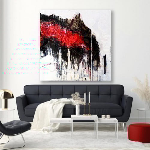 لوحة ديكور قماشية بتصميم رسم تجريدي