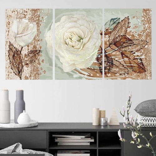 ثلاث لوحات خشبية ام دي اف مقاس 120x60 سم