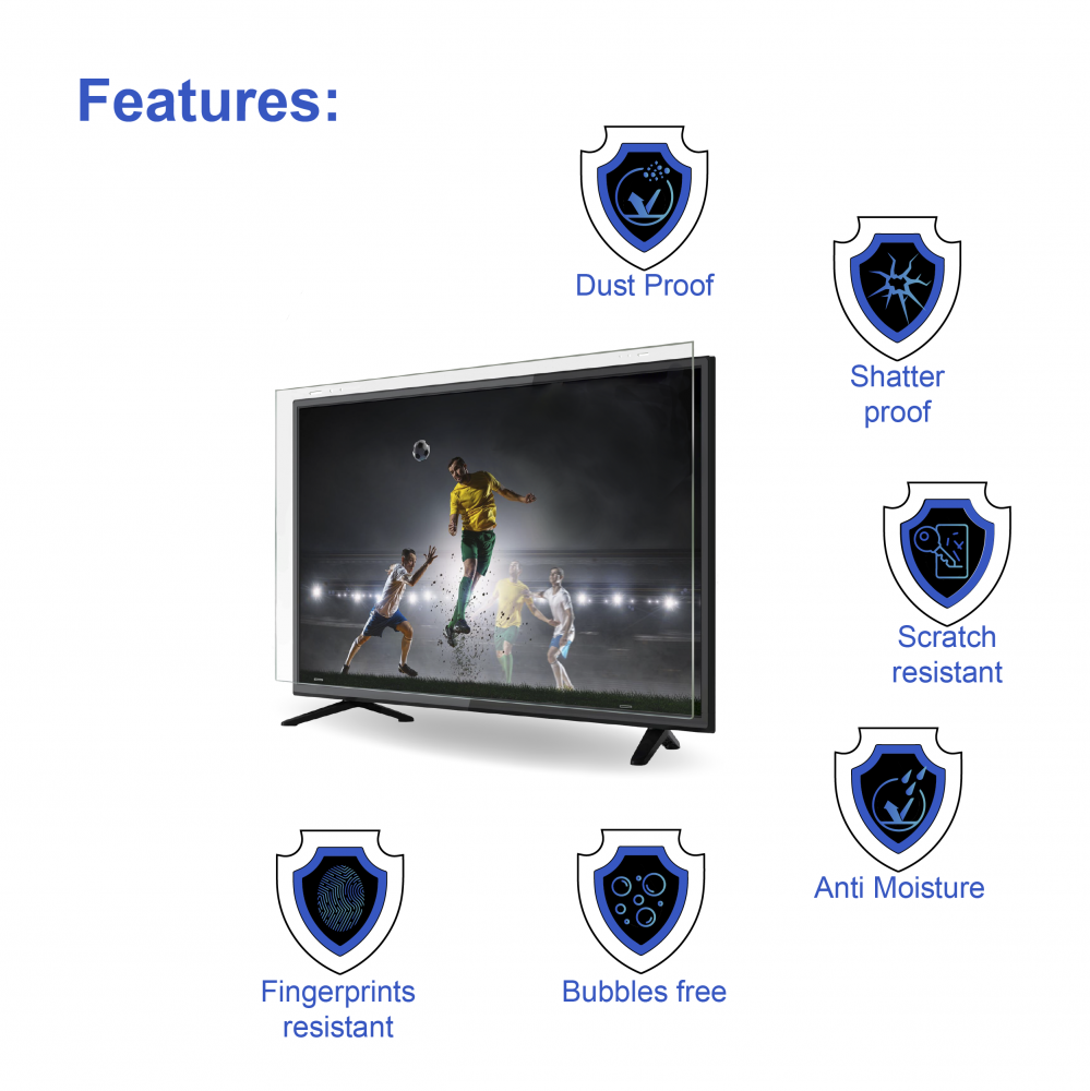 86-inch TV screen protection, ultra-shock, shatterproof and waterproof protection