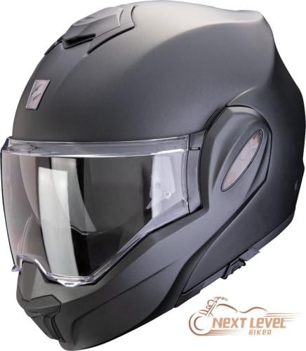 Scorpion Exo-Tech Evo Solid Matte Black Helmet (خوذة سكوربيون إكسو-تيك إيفو أسود مطفي سادة)