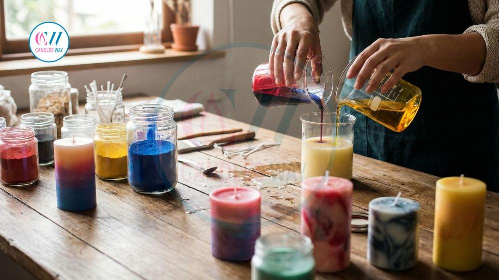 إضافة الألوان إلى الشموع كيفية الحصول على شموع ملونة مثالية من كاندلز واي