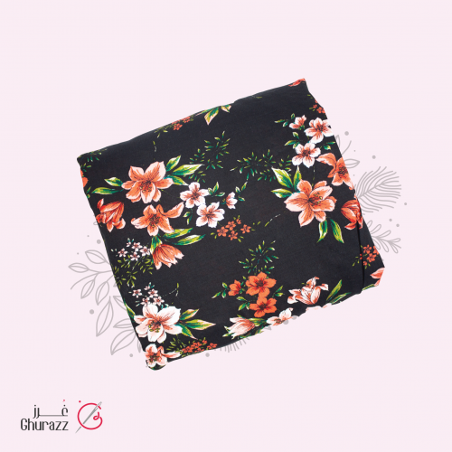 شرشف صلاة مشلح أسود مشجر