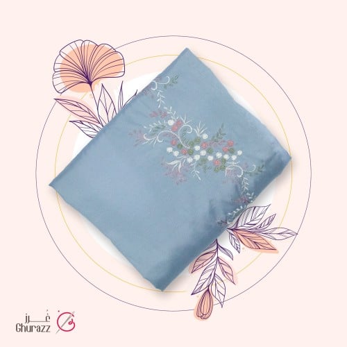 شرشف صلاة رمادي غامق مطرز