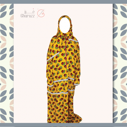 شرشف صلاة  ( قطني ) بلون منقاوي مشجر وبأطراف بيضاء جميلة