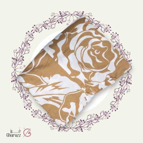 شرشف صلاة حليبي مقلم بالورود الاصيلة