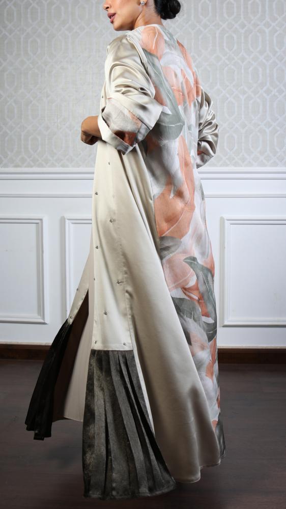 عباية فاخرة باللون التفاحي