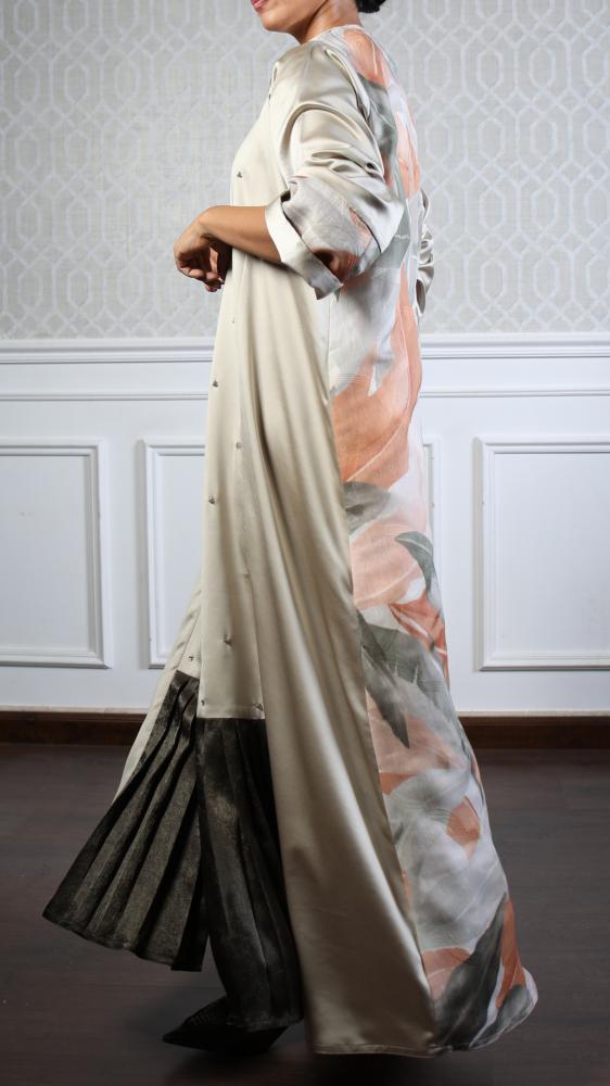 عباية فاخرة باللون التفاحي