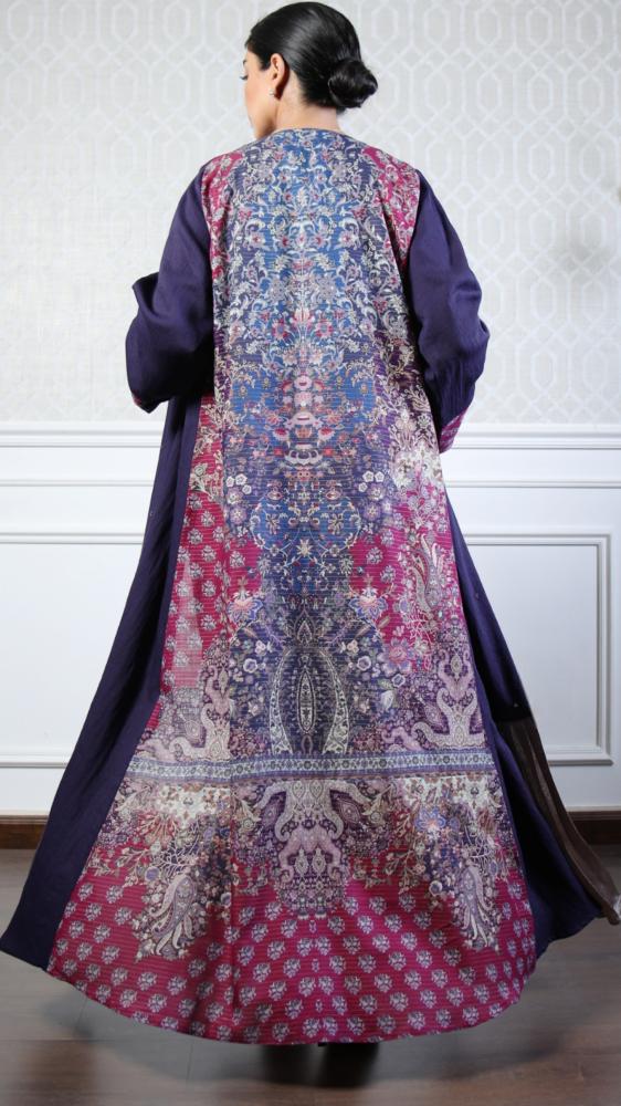 عباية صيفية فاخرة باللون البنفسجي