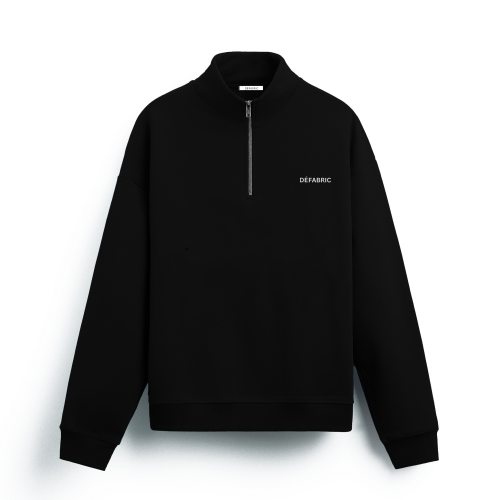 OVERSIZED BLACK ROUND NECK SWEATSHIRT