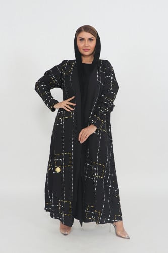 عباية منسوجة من قماش الكريب السعودي مع طرحتها