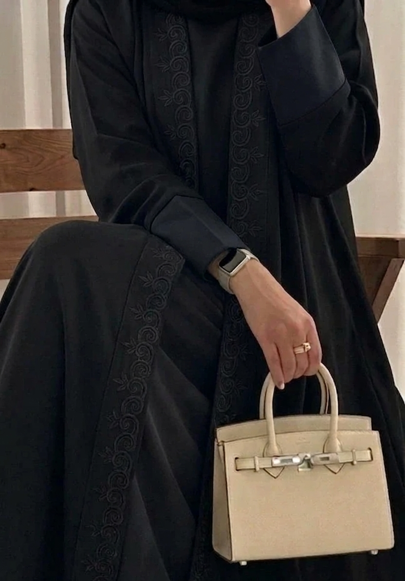 ميراز عبايه سودا كلوش قماش انترنت طرحه مجان بدون طقطق