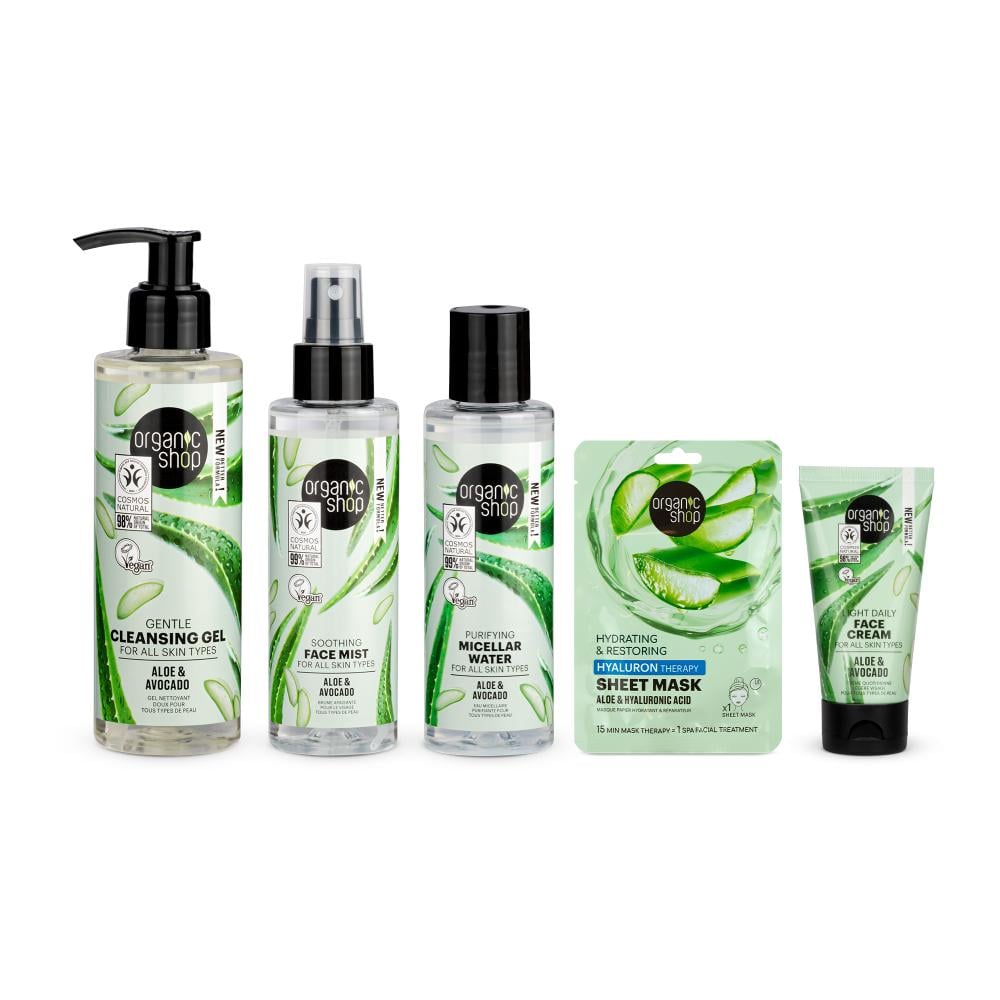 مجموعة العناية اليومية للوجه بخلاصة الصبار الرفاهية الطبيعية لكل يوم