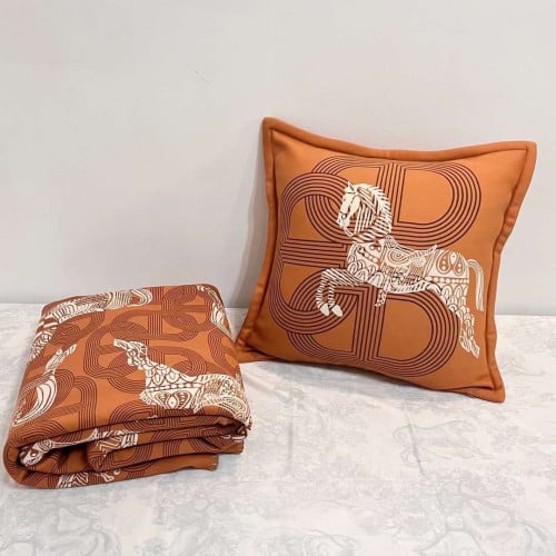 بطانية hermes مع غطاء وساده