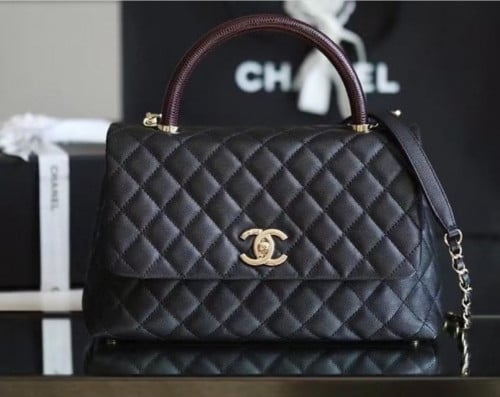 شانيل جلد طبيعي 29 سم ( كافيار ) جوده عاليه