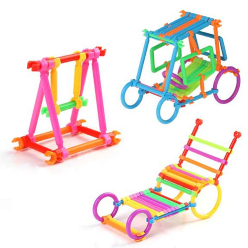 لعبة التركيب والبناء 800 قطعة - تعليم الألوان والأشكال