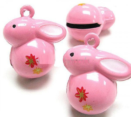 أجراس أرنب وردي - حبة واحدة - المقاس 2 سم