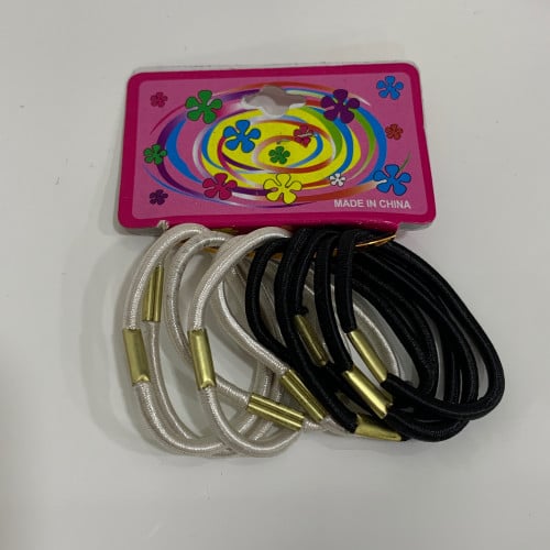 10 ربطات شعر أسود وأبيض