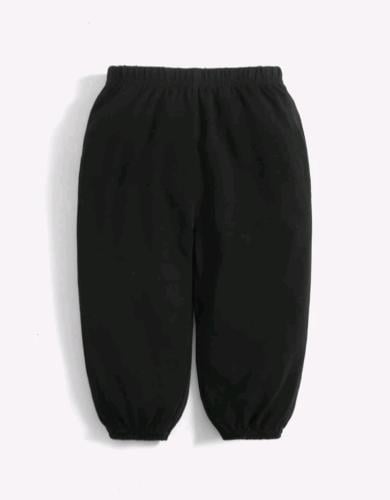 سروال أطفال محايد - أسود - مزموم عند القدم