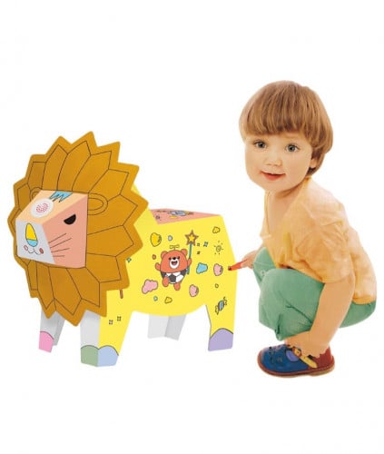 اصنعها بنفسك. مجسم أسد من الورق المقوى مع ألوان