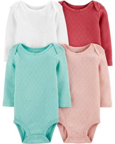 طقم 4 قطع بربتوز بناتي ماركة كارترز - كم طويل