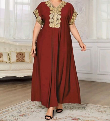 فستان نسائي طويل - عنابي