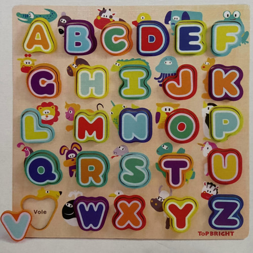 لعبة تعليمية - تعلم الحروف وأسماء الحيوانات - خشب