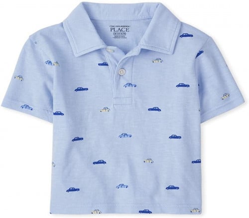 بلوزة بولو ولادي أزرق - سيارات - ماركة The Children's Place (يحتاج صورة)