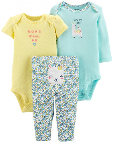 طقم 3 قطع بناتي ماركة كارترز - تيفاني وأصفر