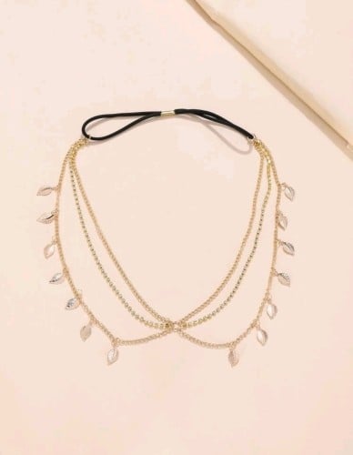 اكسسوار شعر  هامة طوق ذهبي أوراق شجر