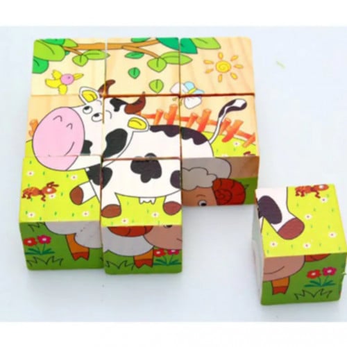 بزل مكعبات خشبية