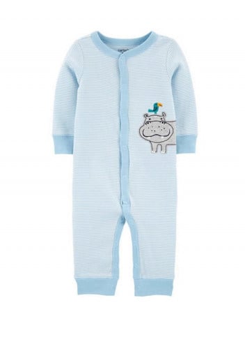 أفرول ولادي ماركة كارترز - سماوي مخطط وتطريز فرس النهر