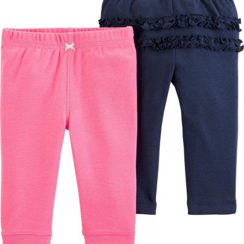 طقم 2 ليقنز بناتي ماركة كارترز - كحلي ووردي