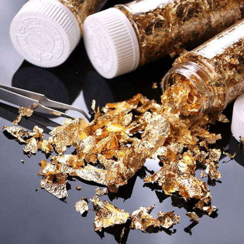 قصاصات ورق ذهب - ذهبي وفضي - 2 جرام