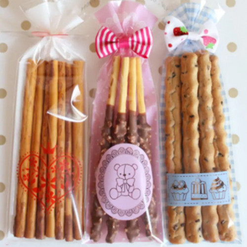 100 حبة - أكياس تغليف حلى - مالح - توزيعات - 18 * 6 سنتيمتر