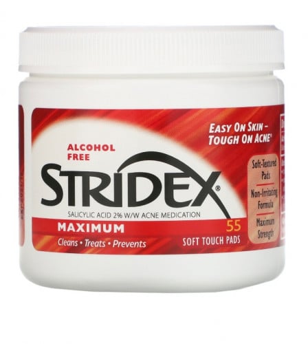 Stridex للتحكم في حب الشباب خالي من الكحول