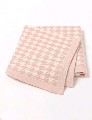 لفة مواليد شتوية - وردي وأبيض - 80*100 سم