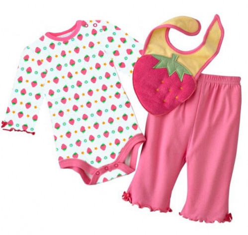 طقم بناتي 3 قطع ماركة Jumping Beans - فراولة