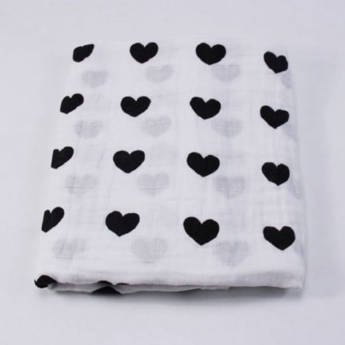 لفة مواليد - موديل رقم 18 - قلوب سوداء