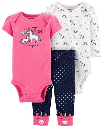 طقم 3 قطع بناتي ماركة كارترز - يونيكورن